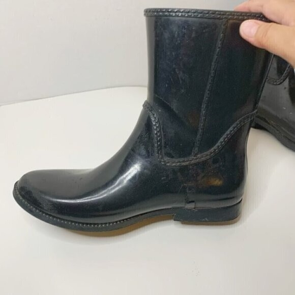 Michael Kors Glossy Shiny Rubber Rain Goulash Pull On Waterproof Short Boots - Picture 6 of 13